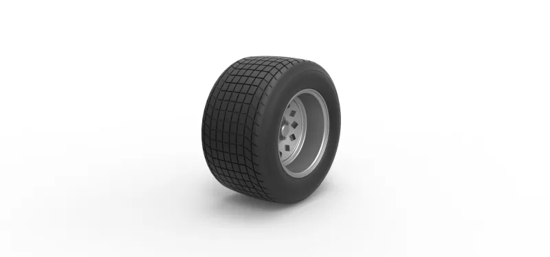 Wheel of Vintage Dirt race car V4 Scale 1:25 - Model preview 2