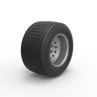 Wheel of Vintage Dirt race car V4 Scale 1:25 - Model thumbnail 2