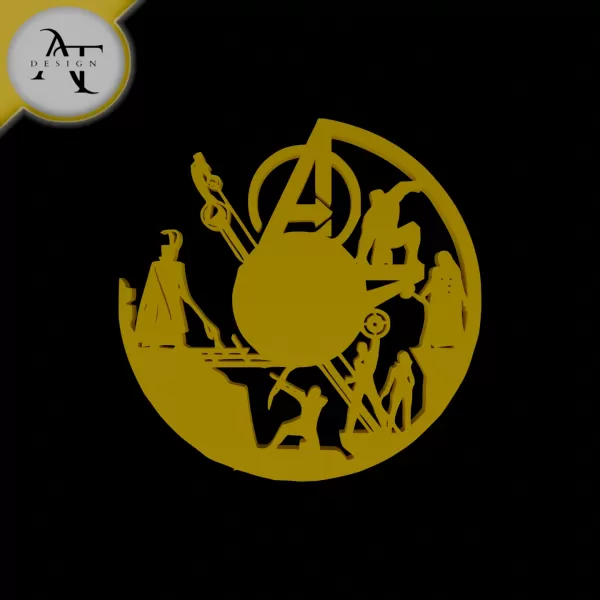 Avangers - Marvel - Silhouette - 2D Wall Art Decor - Model preview 1