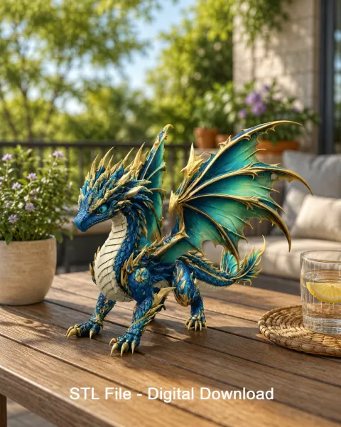 Celestial Tide Dragon STL File for 3D Print - Model preview 1