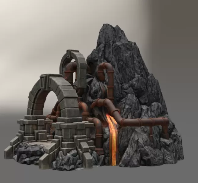 Dwarven Lava Forge STL File for 3D Print - Model preview 5