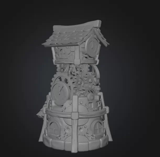 Fantasy Clock Tower STL File for 3D Printing - Model preview 10