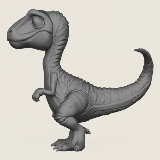Raptor Toy Print Ready 3D Model - Model thumbnail 3