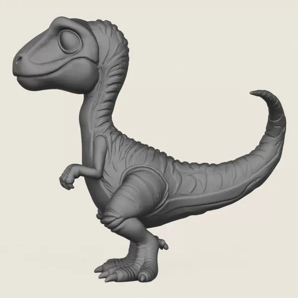Raptor Toy Print Ready 3D Model - Model preview 3