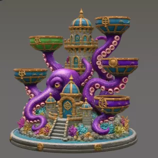 Kraken Citadel Organizer STL File for 3D Print - Model thumbnail 8