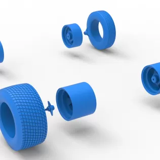 Wheel Set of Dirt Silver Crown Champ car Version 2 Scale 1:25 - Model thumbnail 15