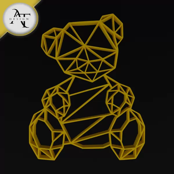 Teddy Bear - Geometric - 2D Wall Art Decor - Model preview 1