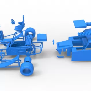 Vintage Dirt Modified stock car V6 while turning Scale 1:25 - Model thumbnail 29