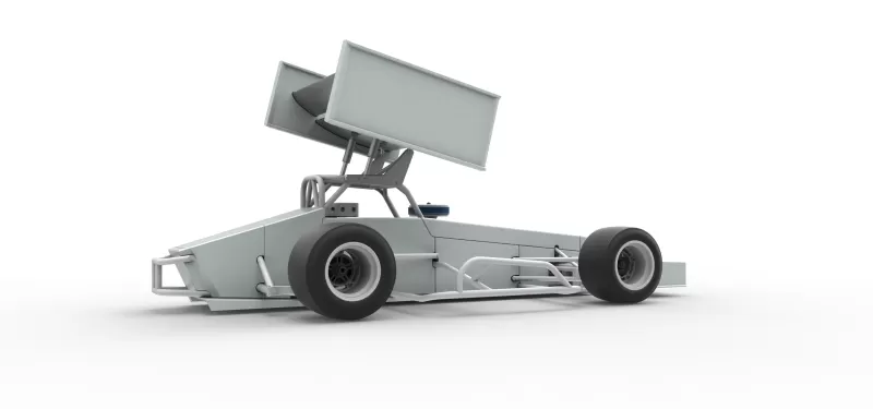 Supermodified front engine Winged race car V4 Scale 1:25 - Model preview 18