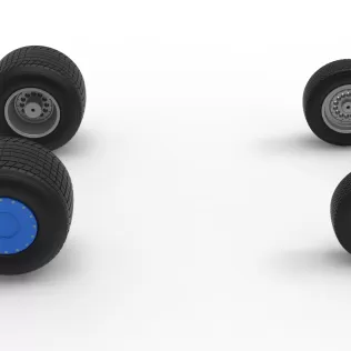 Wheel Set of Vintage Dirt Silver Crown Car Scale 1:25 - Model thumbnail 10