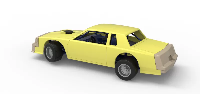 Vintage Dirt late model race car while turning Scale 1:25 - Model preview 12
