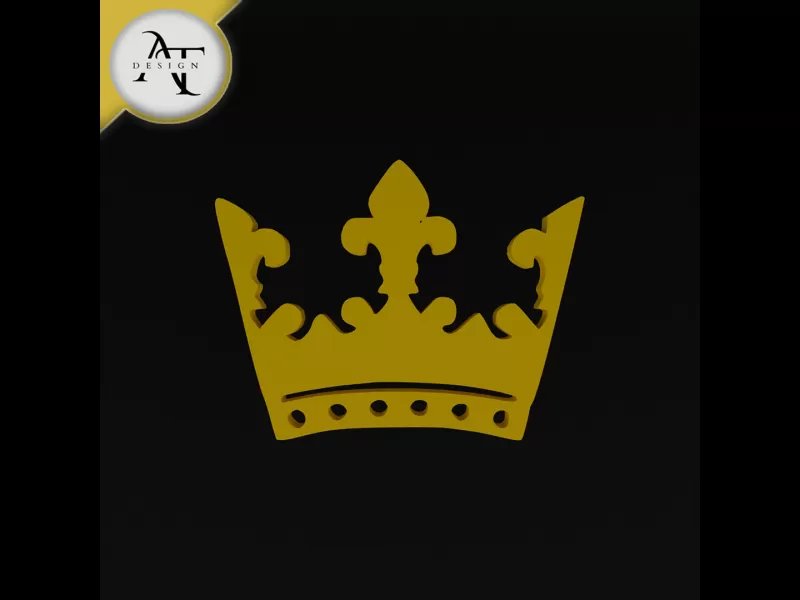Simple Crown Symbol - 2D Art - Model preview 1