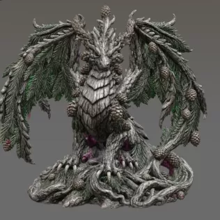 Ancient Forest Guardian Dragon STL File for 3D Print - Model thumbnail 8