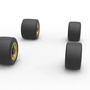 Wheel set of Vintage Asphalt Supermodified stock car 1:25 - Model thumbnail 3