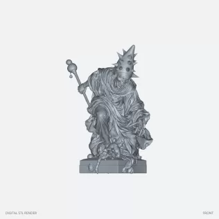Spiked Crown Sorcerer Figurine - 100 mm STL - Model thumbnail 2