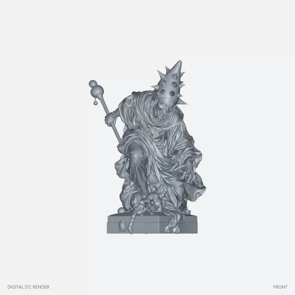 Spiked Crown Sorcerer Figurine - 100 mm STL - Model preview 2