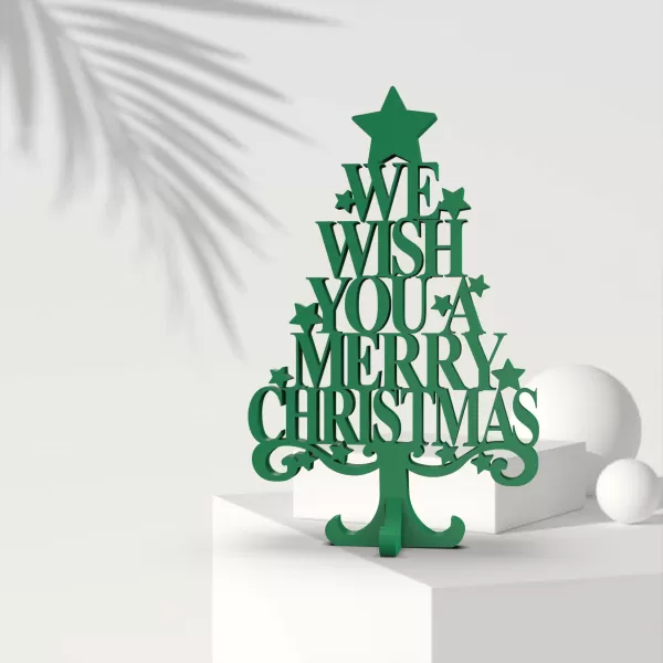 3D Text Christmas Tree, We Wish You A Merry Christmas, Christmas - Model preview 1