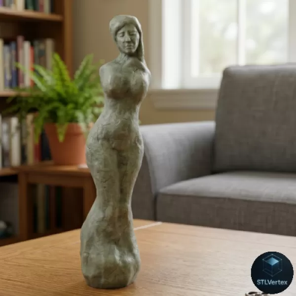 Female Bust of Abstract Sculpture - Model preview 1