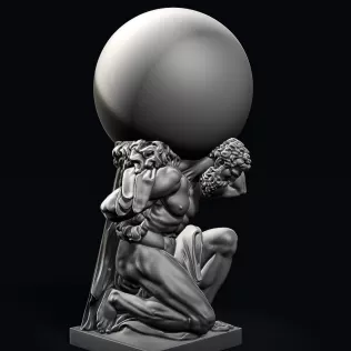 Hercules Statue Holding the Globe #RoZ - Model thumbnail 2