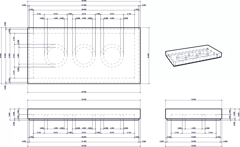 LEGO Flat Tile 2X4 - Model preview 4