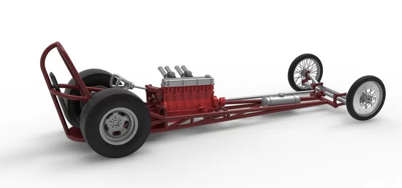 Vintage Front engine dragster Base Version 6 Scale 1:25 - Model preview 20