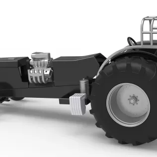 Vintage Pulling tractor Version 3 Scale 1:25 - Model thumbnail 12