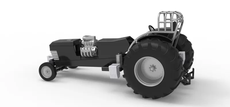 Vintage Pulling tractor Version 3 Scale 1:25 - Model preview 12