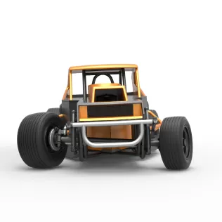 Vintage Dirt Modified stock car Version 5 while turning 1:25 - Model thumbnail 7