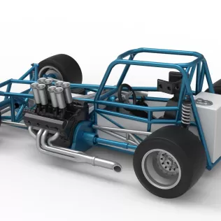 Vintage Supermodified stock car Base Version 3 Scale 1:25 - Model thumbnail 12