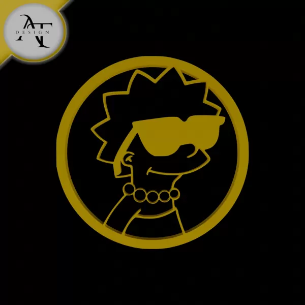 Lisa Simpson - Simpsons - Silhouette - 2D Wall Art Decor - Model preview 1