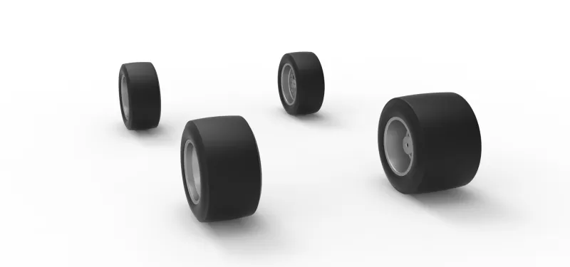 Wheel Set of Pavement Silver Crown Car Version 2 Scale 1:25 - Model preview 8