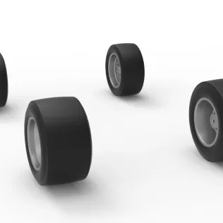 Wheel Set of Pavement Silver Crown Car Version 2 Scale 1:25 - Model thumbnail 8