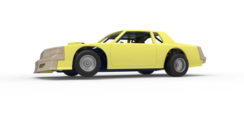 Vintage Dirt late model race car while turning Scale 1:25 - Model preview 2
