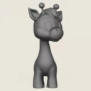 Cartoon Giraffe Print Ready 3D Model - Model thumbnail 2