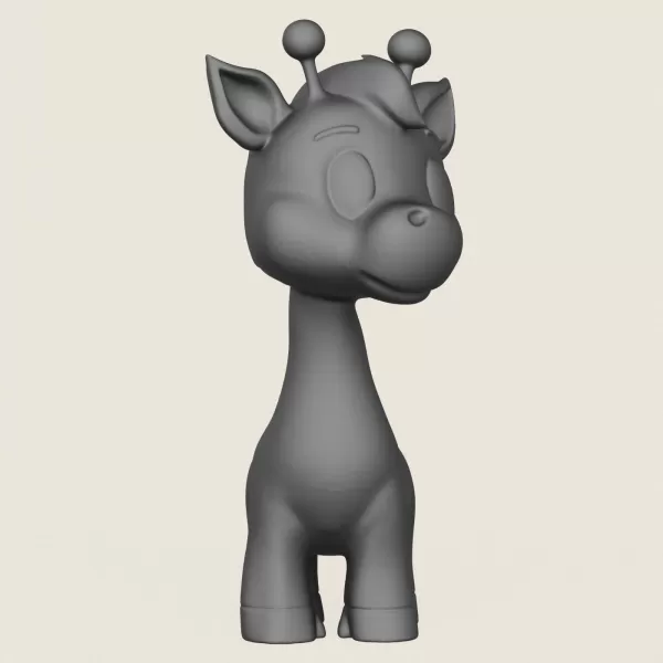 Cartoon Giraffe Print Ready 3D Model - Model preview 2