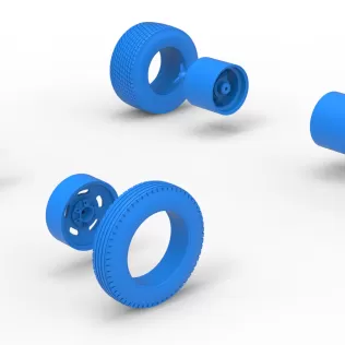 Wheel Set of Dirt Silver Crown Champ car Version 2 Scale 1:25 - Model thumbnail 13