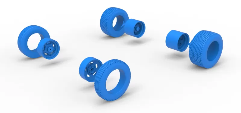 Wheel Set of Dirt Silver Crown Champ car Version 2 Scale 1:25 - Model preview 13