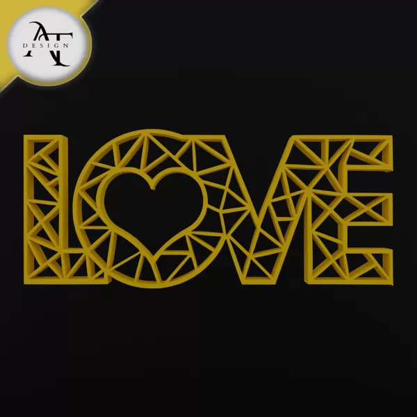 LOVE - Geometric - 2D Wall Art Decor - Model preview 1