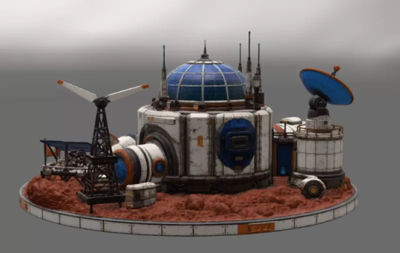 Mars Colony Command Base STL File for 3D Print - Model preview 9