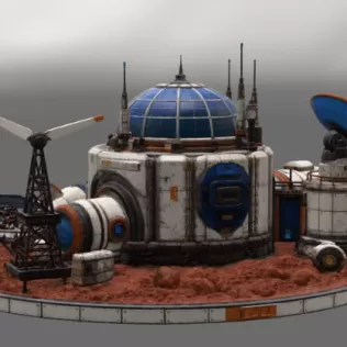 Mars Colony Command Base STL File for 3D Print - Model thumbnail 9