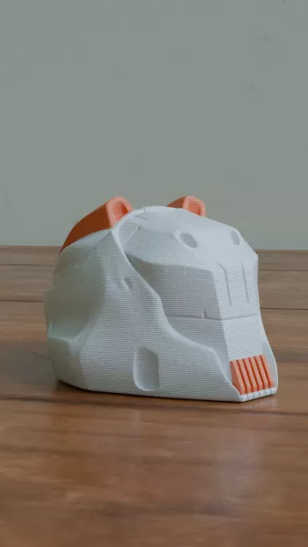 Mini Cyberpunk Helmet – 3D Printable Collectible - Model preview 6