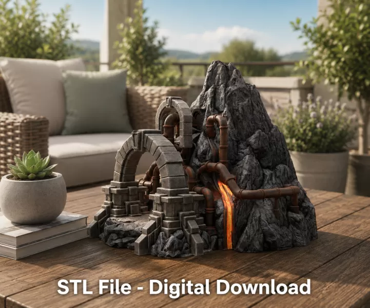 Dwarven Lava Forge STL File for 3D Print - Model preview 2