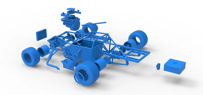 Vintage Dirt late model Race car Base Version 4 Scale 1:25 - Model preview 20
