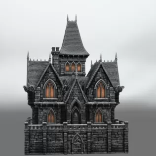 Dark Fantasy Mansion STL File for 3D Printing - Model thumbnail 5