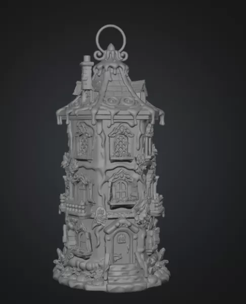 Fantasy Tower Lantern House STL File for 3D Print - Model preview 9