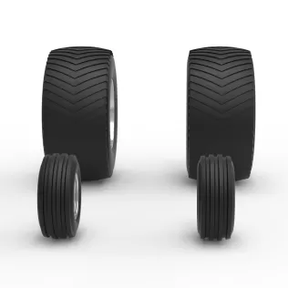 Wheel set of Pro Stock Pulling Tractor Version 4 Scale 1:25 - Model thumbnail 3
