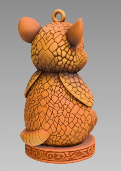 Cute Armadillo with Heart – 3D Printable STL File - Model preview 5