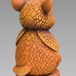 Cute Armadillo with Heart – 3D Printable STL File - Model thumbnail 5