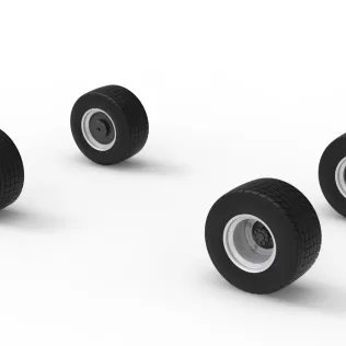 Wheel Set of Vintage Dirt late model Race car V2 Scale 1:25 - Model thumbnail 7