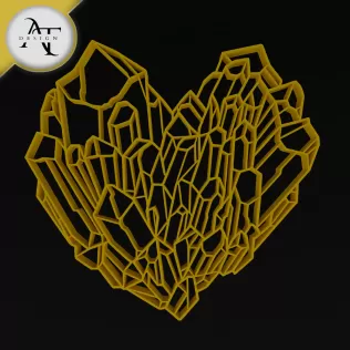 Crystal Heart - Geometric - 2D Wall Art Decor
